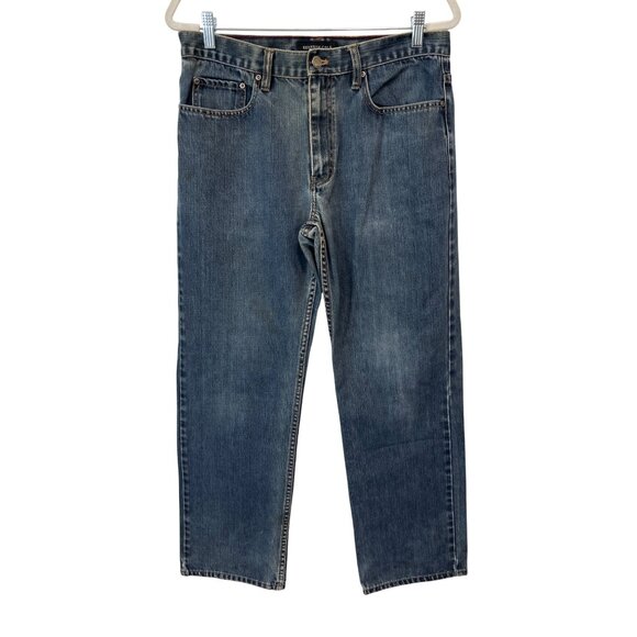 Kenneth Cole New York Jeans Size 34x32 Straight Leg Denim Distressed Medium Wash - Picture 1 of 6